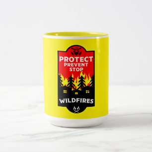 Caneca De Café Em Dois Tons Prevenção de Incêndios Florestais Bush