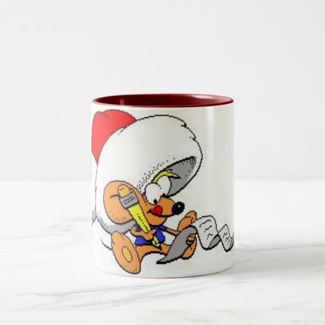Caneca De Café Em Dois Tons Prezado mouse de Papais noeis (Centro)