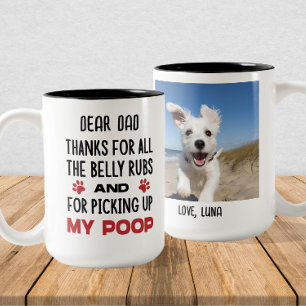 Caneca De Café Em Dois Tons Prezado Pai de Cachorro - Foto e nome personalizad