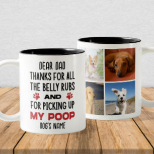 Caneca De Café Em Dois Tons Prezado Pai de Cachorro - Fotos e Nome Personaliza