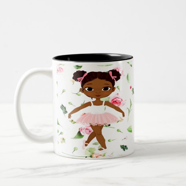 Caneca De Café Em Dois Tons Prima Ballerina Mug bonito (Esquerda)