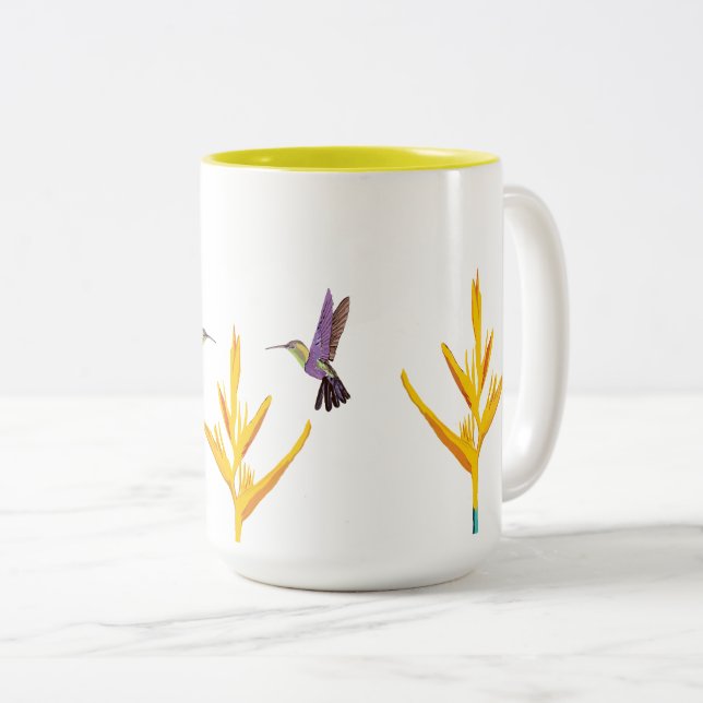Caneca De Café Em Dois Tons Primavera (Frente Esquerda)