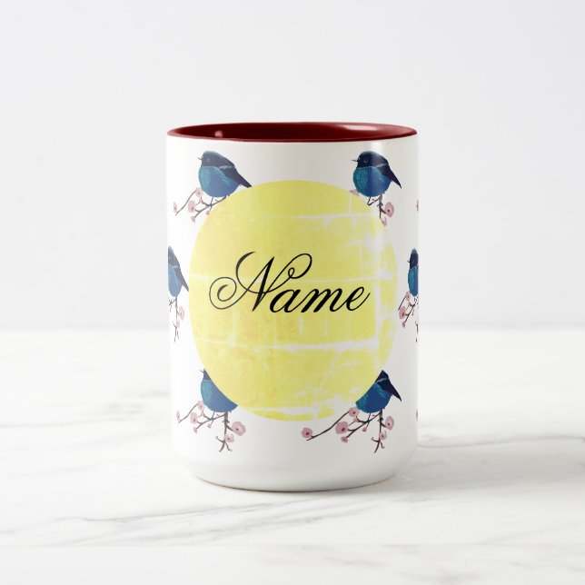 Caneca De Café Em Dois Tons Primavera Bird (Centro)
