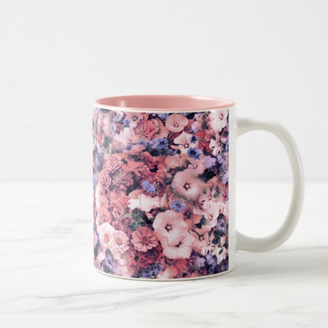 Caneca De Café Em Dois Tons Primavera bonito floral (Direita)