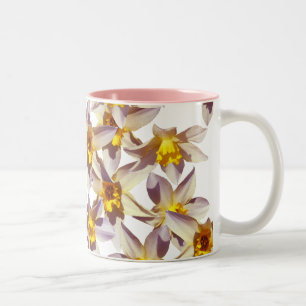 Caneca De Café Em Dois Tons Primavera Daffodils Foto Floral Mug