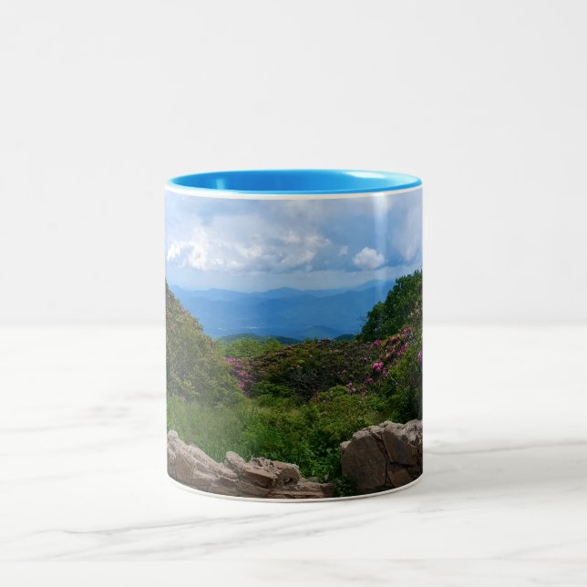 Caneca De Café Em Dois Tons Primavera de coágulo azul (Centro)
