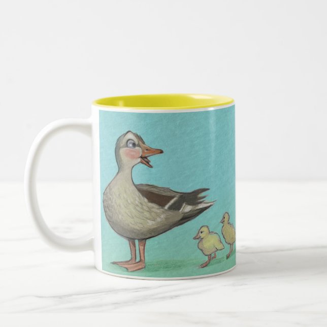 Caneca De Café Em Dois Tons Primavera Ducking Mug (Esquerda)