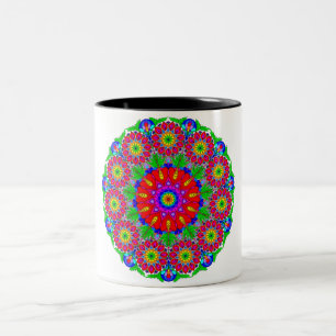 Caneca De Café Em Dois Tons Primavera Garden mandala