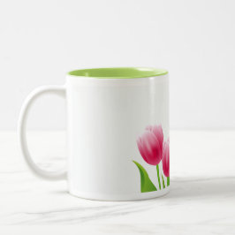 Caneca De Café Em Dois Tons Primavera Tulips Páscoa Presente