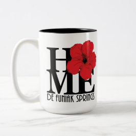 Caneca De Café Em Dois Tons PRIMAVERAS HOME De Funiak 15oz Red Hibiscus