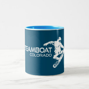 Caneca De Café Em Dois Tons Primaveras Steamboat Colorado Snowboarder