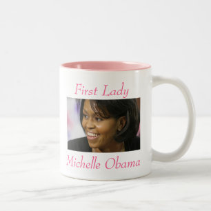 Caneca De Café Em Dois Tons Primeira senhora Michelle Obama - personalizada