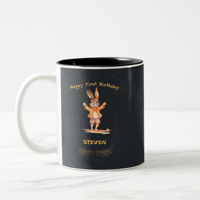 Caneca De Café Em Dois Tons Primeiro animal de aniversário (Esquerda)