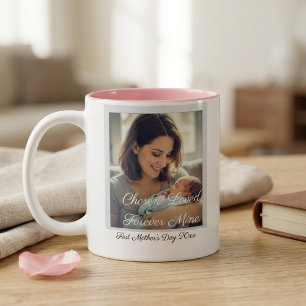 Caneca De Café Em Dois Tons Primeiro Dia das Mães Após Adoção Personalizado