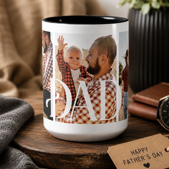 Caneca De Café Em Dois Tons Primeiro Dia dos Pais Papai (Criador carregado)