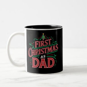 Caneca De Café Em Dois Tons Primeiro Natal Como Pai de Natal