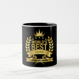 Caneca De Café Em Dois Tons Primo do Mundo Melhor Fun Gold Preto