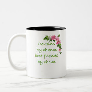 Caneca De Café Em Dois Tons Primos por acaso melhores amigos por escolha