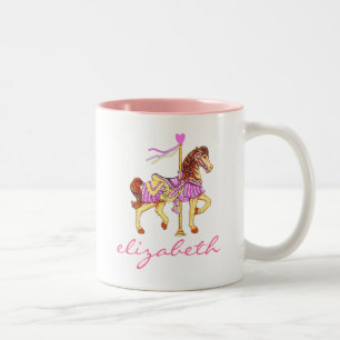 Caneca De Café Em Dois Tons Princesa Carrossel Cavalo-Personalizamento