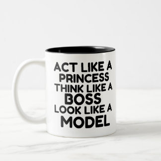 Caneca De Café Em Dois Tons Princesa, chefe, modelo
