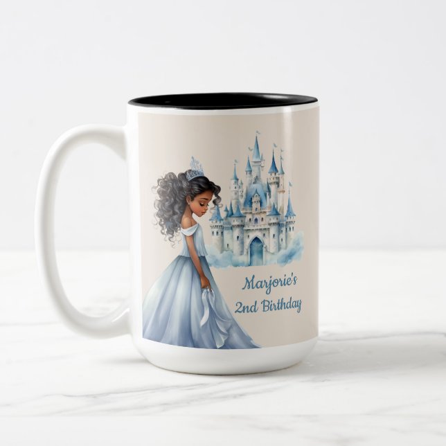 Caneca De Café Em Dois Tons Princesa e Castelo (Esquerda)