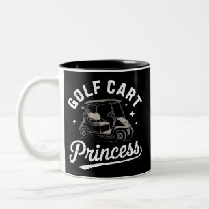 Caneca De Café Em Dois Tons Princesa Engraçada de Carrinho de Golfe Senhoras S