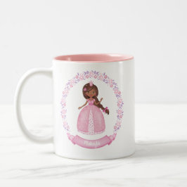 Caneca De Café Em Dois Tons Princesa Étnica Cor-de-Rosa Bonita Personalizada