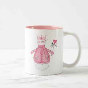 Caneca De Café Em Dois Tons Princesa Feriado Camiseta e presentes da neve