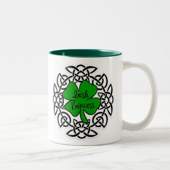 Caneca De Café Em Dois Tons Princesa irlandesa celta (Direita)