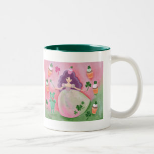 Caneca De Café Em Dois Tons Princesa irlandesa Pintura do cupcake