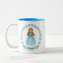 Caneca De Café Em Dois Tons Princesa Real Azul Personalizada