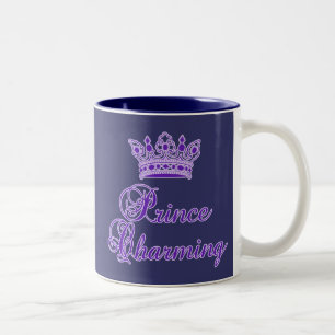 Caneca De Café Em Dois Tons Príncipe encantamento no roxo real para o bebê ou