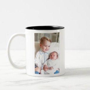 Caneca De Café Em Dois Tons Príncipe George e Princesa Charlotte