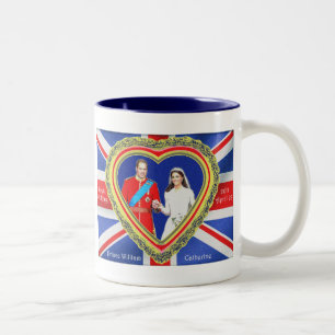 Caneca De Café Em Dois Tons Príncipe William e casamento real de Catherine