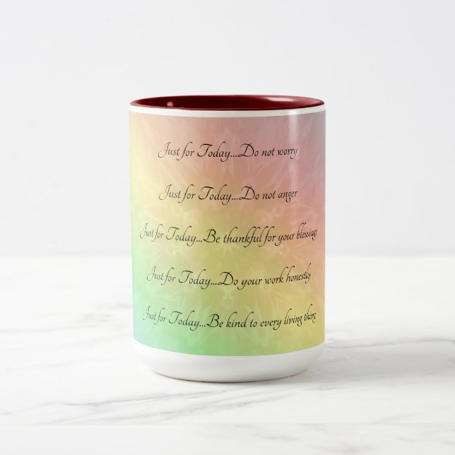Caneca De Café Em Dois Tons Princípios Reiki Rainbow Mandala design (Centro)