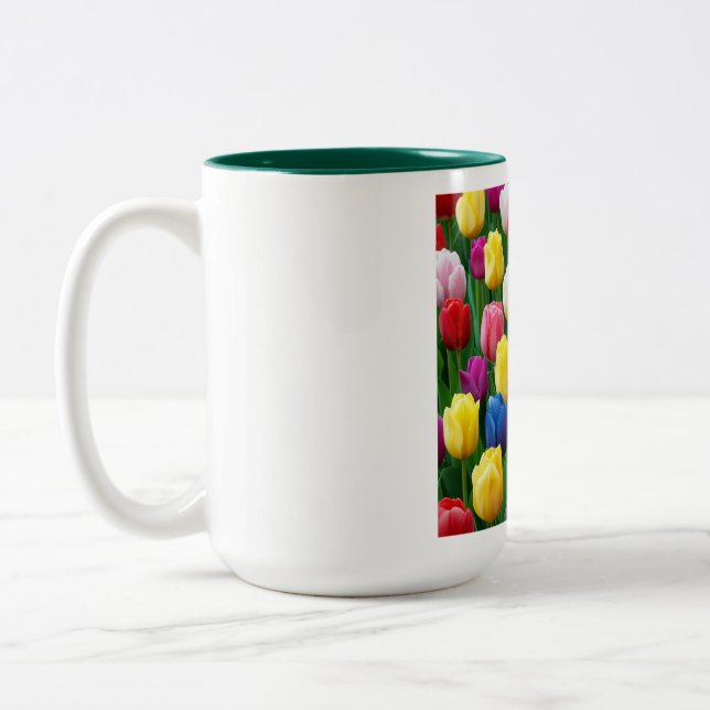 Caneca De Café Em Dois Tons Pristine Tulips Mug (Esquerda)