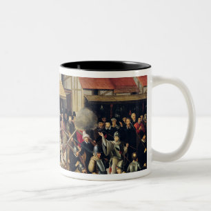 Caneca De Café Em Dois Tons Procissão da liga santamente em 1590