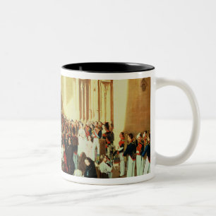 Caneca De Café Em Dois Tons Procissão de Corpus Christi em Sevilha