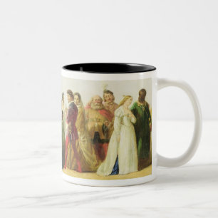 Caneca De Café Em Dois Tons Procissão dos caráteres de Shakespeare (óleo so