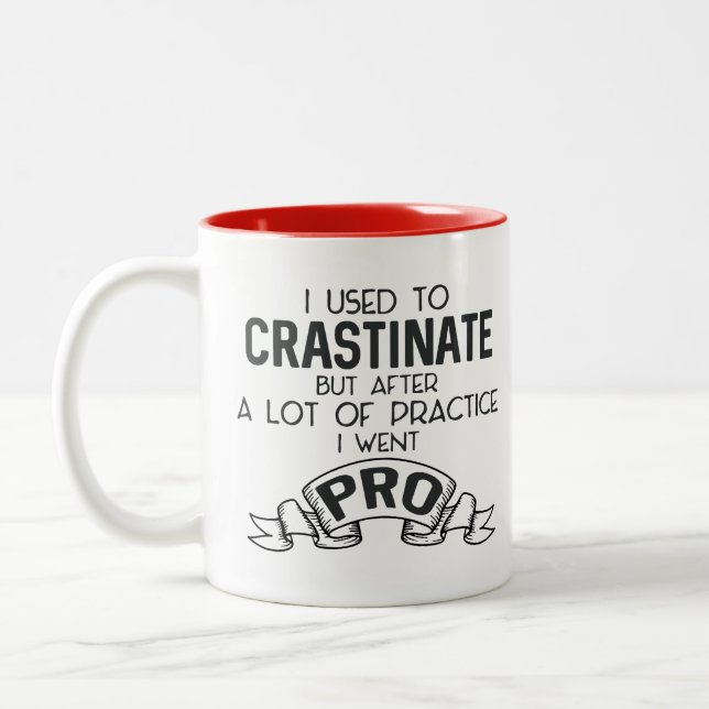 Caneca De Café Em Dois Tons Procrastinato Funny Sarcasm (Esquerda)