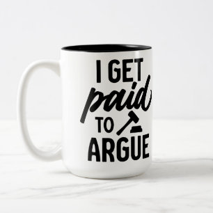 Caneca De Café Em Dois Tons Procurador personalizado "sou pago para discutir"