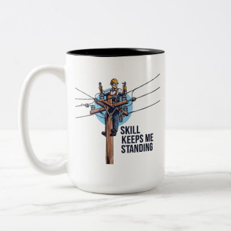 Caneca De Café Em Dois Tons Professional Lineman Illustration