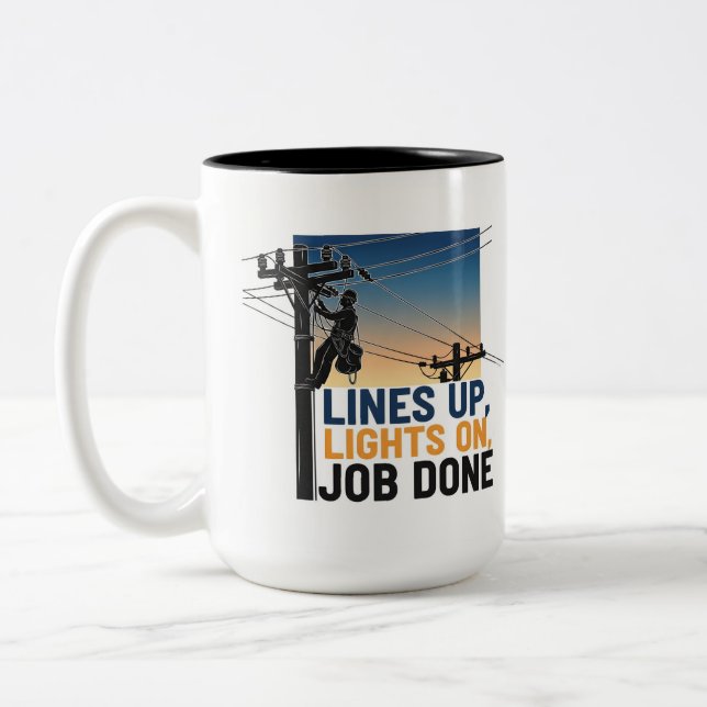 Caneca De Café Em Dois Tons Professional Lineman  Proud Utility Worker (Esquerda)