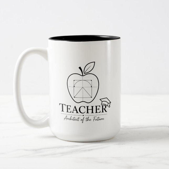 Caneca De Café Em Dois Tons Professor Arquiteto Maçã Projeto (Esquerda)