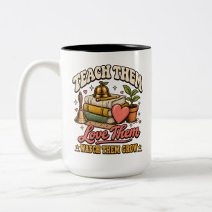 Caneca De Café Em Dois Tons Professor Arte Ensine-os Ame-os Veja-os Crescer