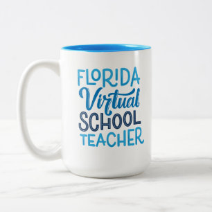 Caneca De Café Em Dois Tons Professor da Florida Virtual School, Handlettering
