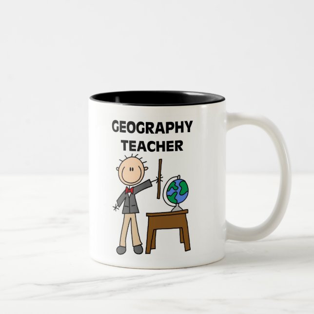 Caneca De Café Em Dois Tons Professor da geografia (Direita)