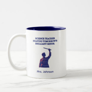 Caneca De Café Em Dois Tons Professor de Ciências Formando Mentes Brilhantes E