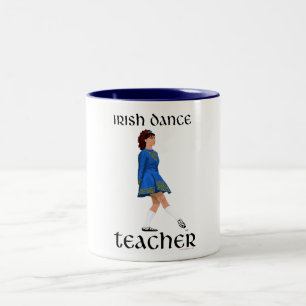 Caneca De Café Em Dois Tons Professor de Dança Irlandesa - Sapato Macio Azul