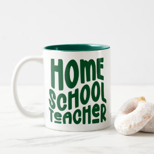 Caneca De Café Em Dois Tons Professor de Ensino Domiciliar   Design de Tipogra